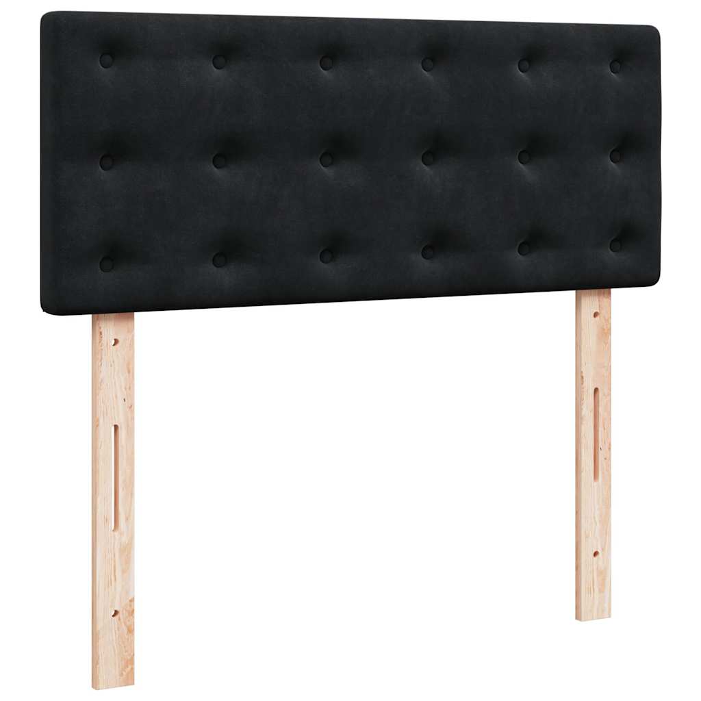 Bed poef met matras en LED's 120x190 cm fluweel zwart is nu te koop bij PeponiXL, paradijselijk wonen!