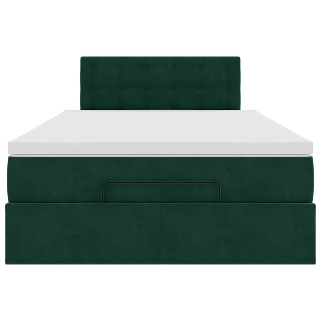 Ottoman bed met matras en LED's 120x200cm fluweel donkergroen is nu te koop bij PeponiXL, paradijselijk wonen!