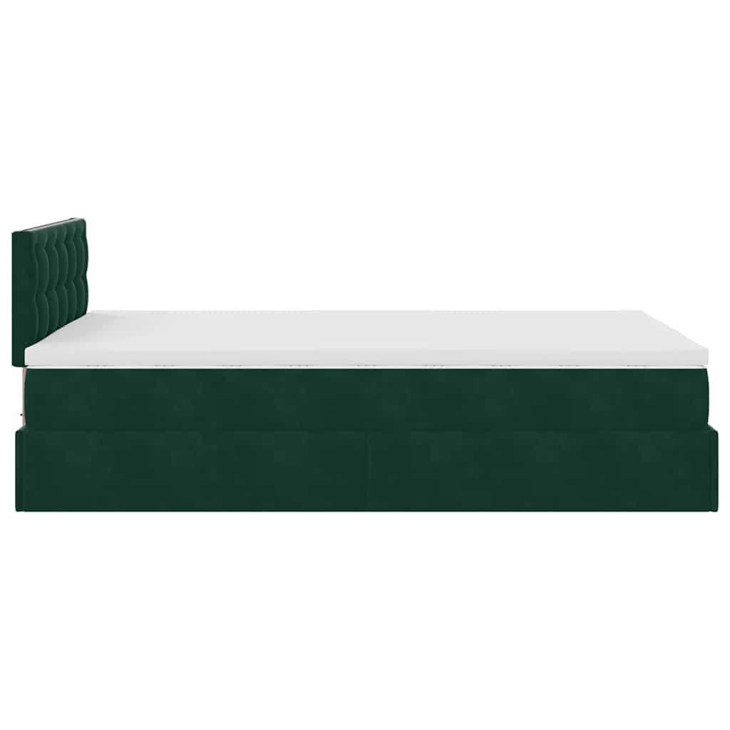 Ottoman bed met matras en LED's 120x200cm fluweel donkergroen is nu te koop bij PeponiXL, paradijselijk wonen!
