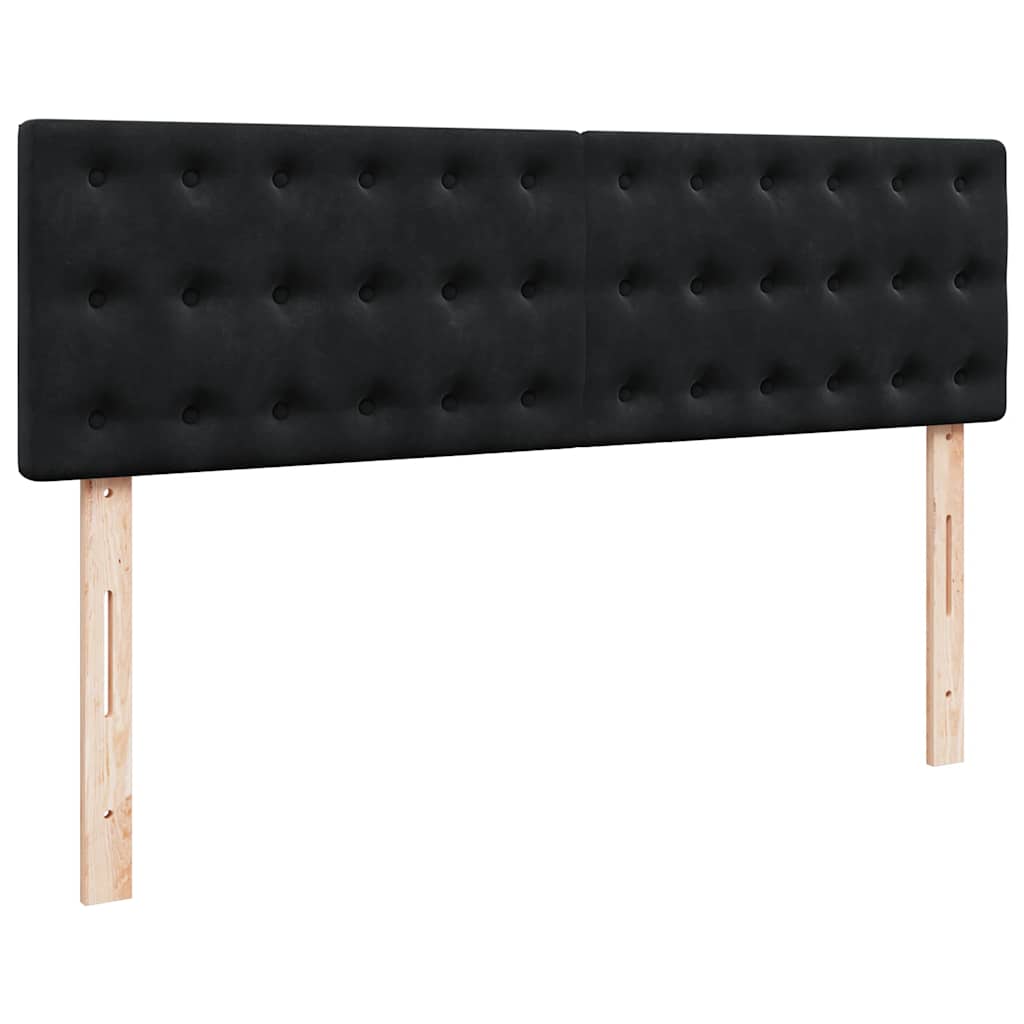 Ottoman bed met matras en LED's 140x190cm fluweel zwart is nu te koop bij PeponiXL, paradijselijk wonen!