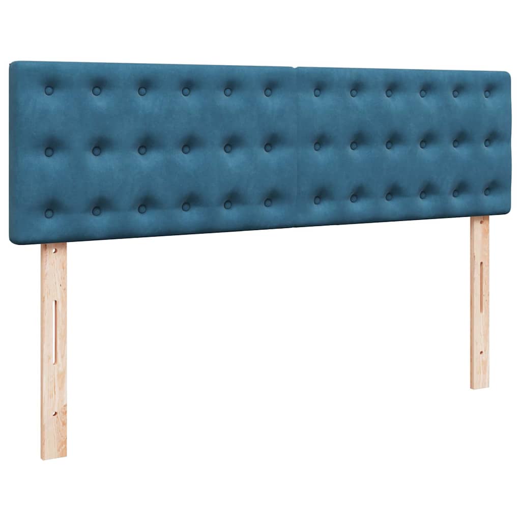 Ottoman bed met matras en LED's 140x190cm fluweel donkerblauw is nu te koop bij PeponiXL, paradijselijk wonen!