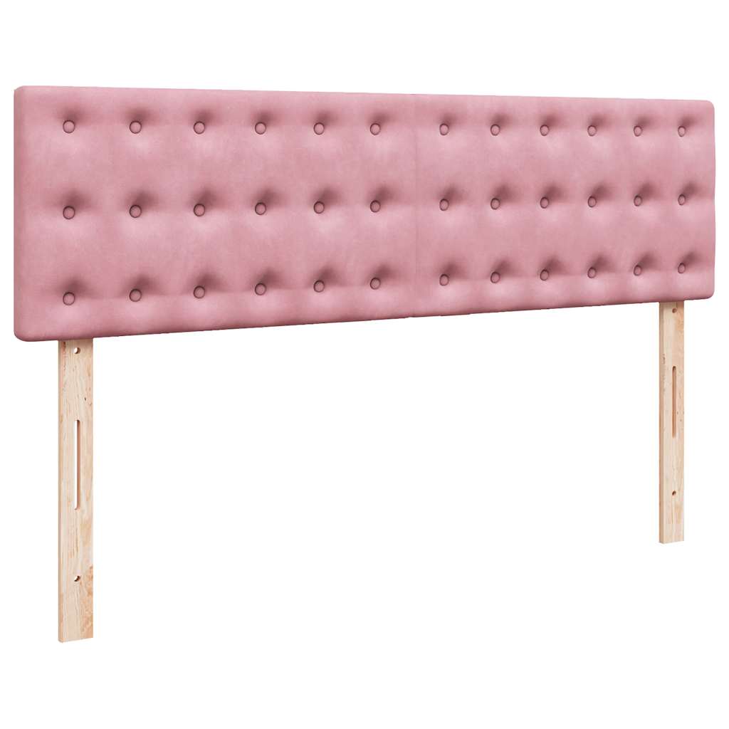 Ottoman bed met matras en LED's 140x190cm fluweel roze