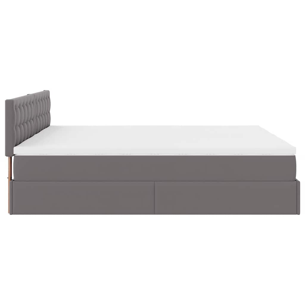 Bed poef met matrassen en LED's 180x200cm kunstleer grijs is nu te koop bij PeponiXL, paradijselijk wonen!