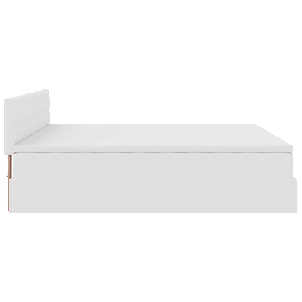 Ottoman bed met matrassen en LED's 200x200cm kunstleer wit is nu te koop bij PeponiXL, paradijselijk wonen!