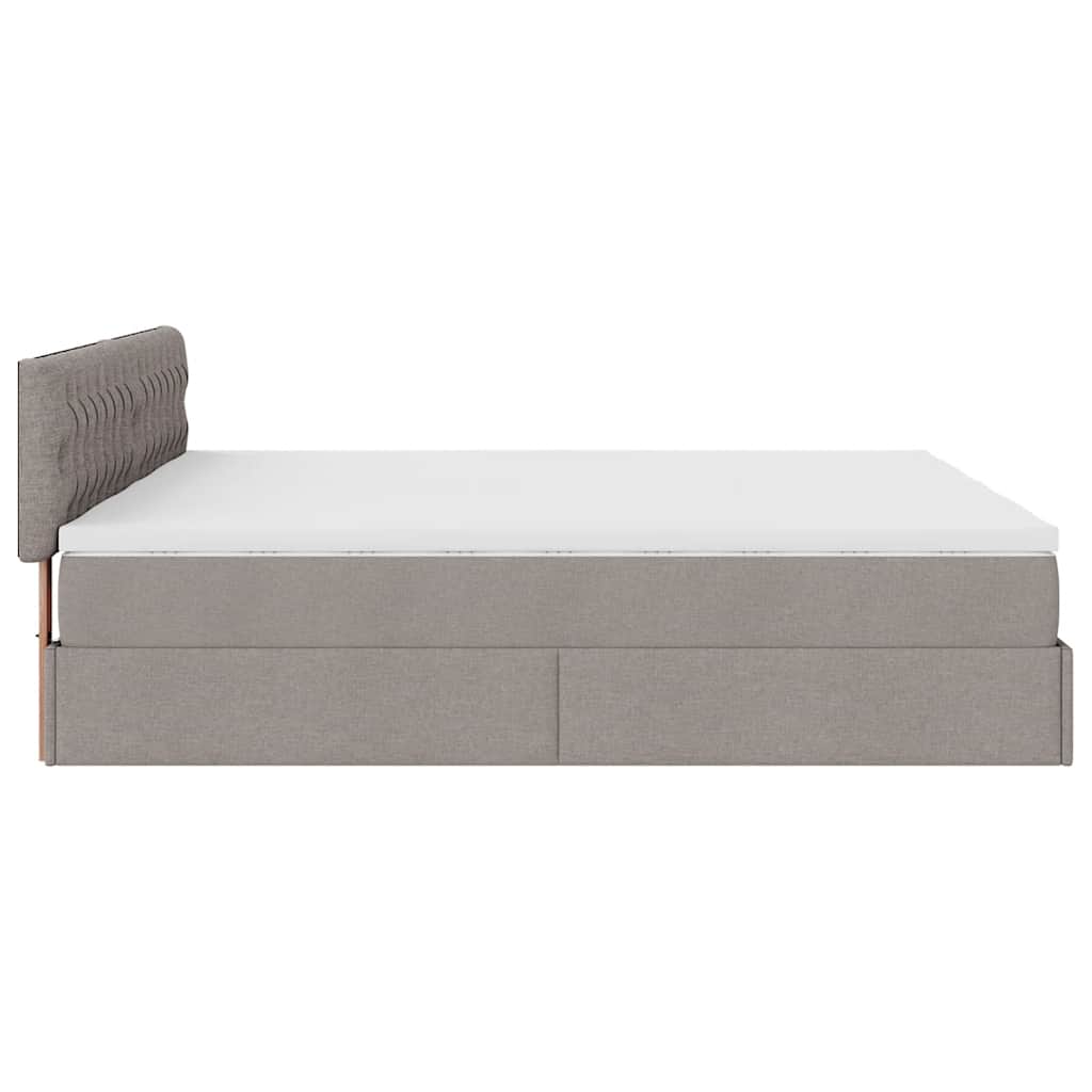 Ottoman bed met matrassen en LED's 180x200cm stof taupe is nu te koop bij PeponiXL, paradijselijk wonen!
