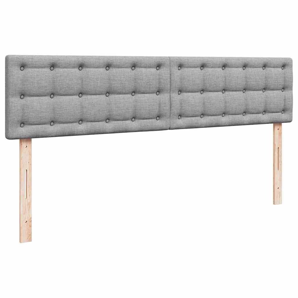 Ottoman bed met matrassen en LED's 180x200cm stof lichtgrijs is nu te koop bij PeponiXL, paradijselijk wonen!