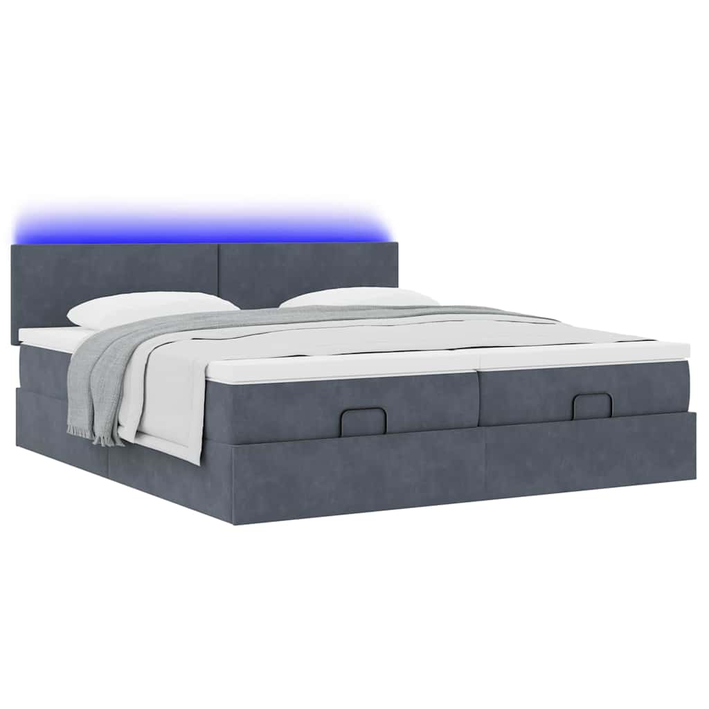 Ottoman bed met matrassen en LED's 180x200cm fluweel is nu te koop bij PeponiXL, paradijselijk wonen!