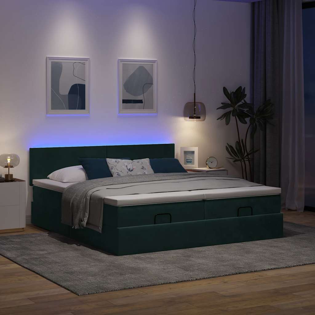 Ottoman bed met matrassen en LED's 180x200cm fluweel is nu te koop bij PeponiXL, paradijselijk wonen!