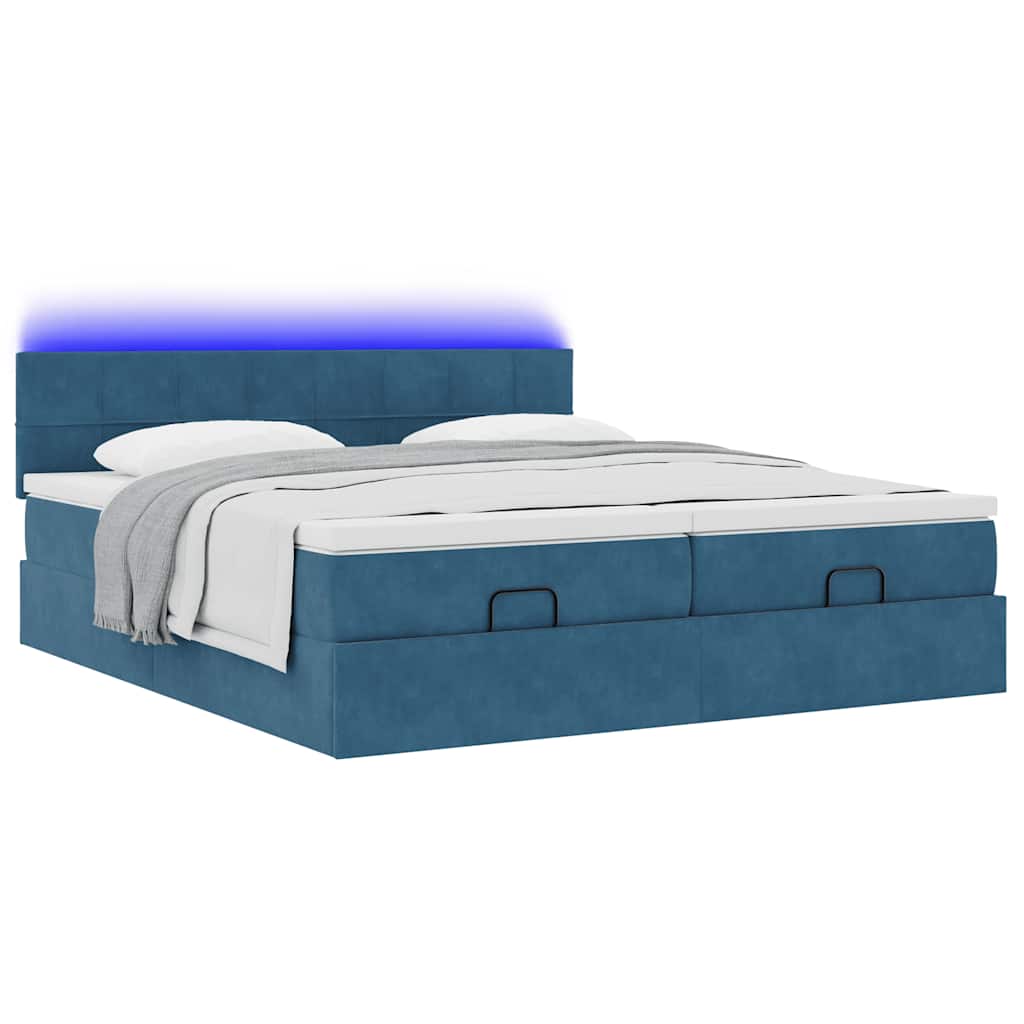 Ottoman bed met matrassen en LED's 160x200cm fluweel is nu te koop bij PeponiXL, paradijselijk wonen!