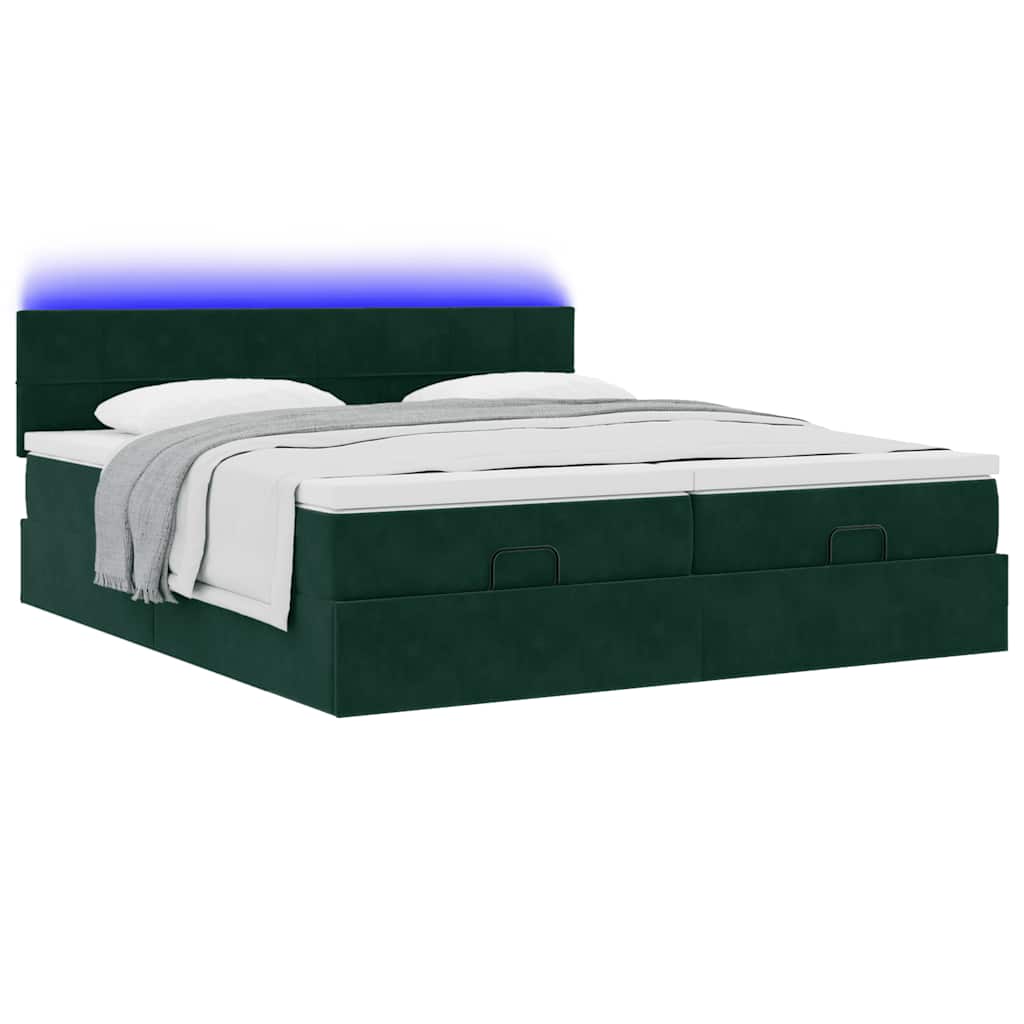 Ottoman bed met matrassen en LED's 180x200cm fluweel is nu te koop bij PeponiXL, paradijselijk wonen!