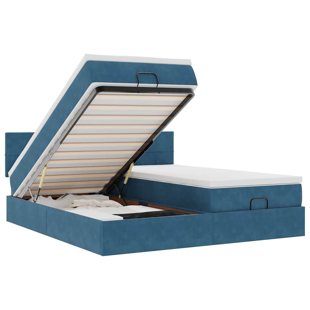 Ottoman bed met matrassen en LED's 180x200cm fluweel is nu te koop bij PeponiXL, paradijselijk wonen!