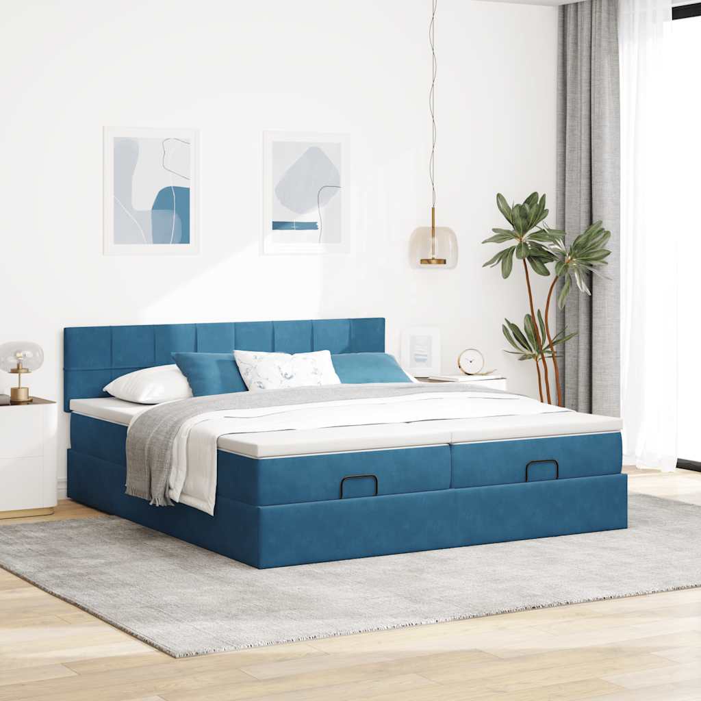 Ottoman bed met matrassen en LED's 180x200cm fluweel is nu te koop bij PeponiXL, paradijselijk wonen!