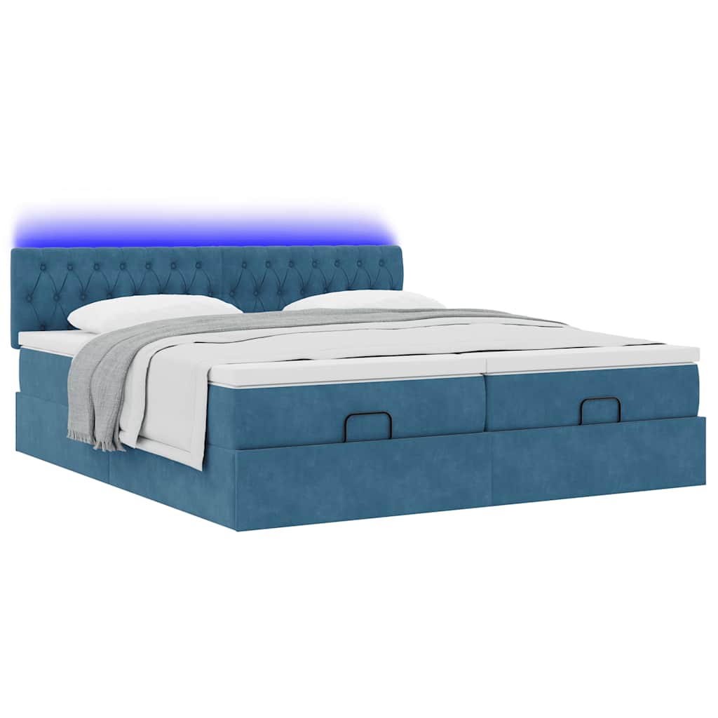 Ottoman bed met matrassen en LED's 160x200cm fluweel is nu te koop bij PeponiXL, paradijselijk wonen!