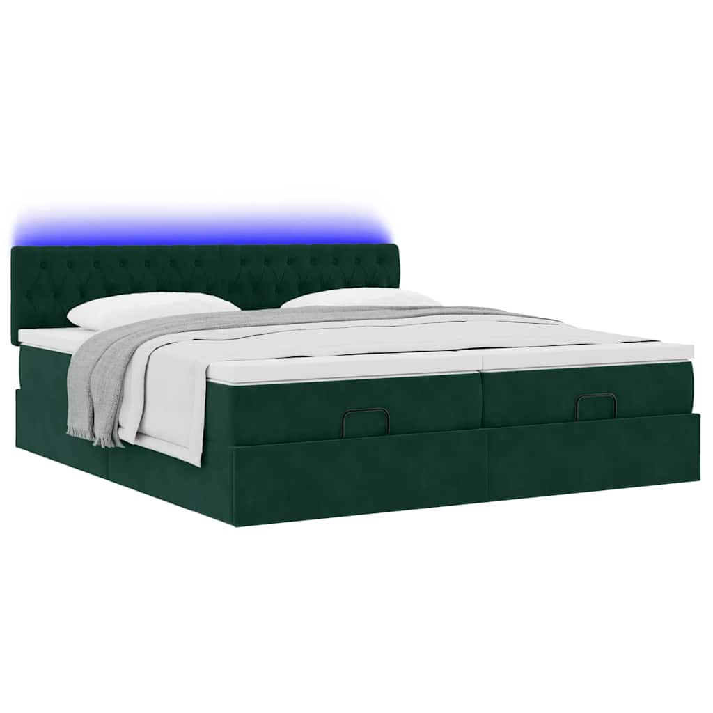 Ottoman bed met matrassen en LED's 200x200cm fluweel is nu te koop bij PeponiXL, paradijselijk wonen!
