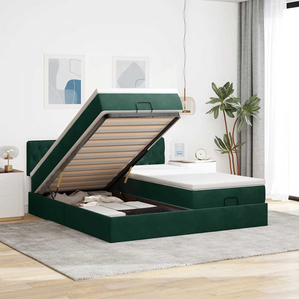 Ottoman bed met matrassen en LED's 200x200cm fluweel is nu te koop bij PeponiXL, paradijselijk wonen!