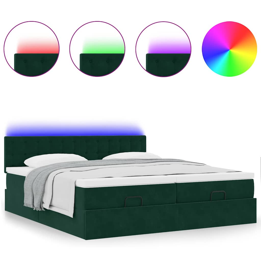 Ottoman bed met matrassen en LED's 160x200cm fluweel is nu te koop bij PeponiXL, paradijselijk wonen!