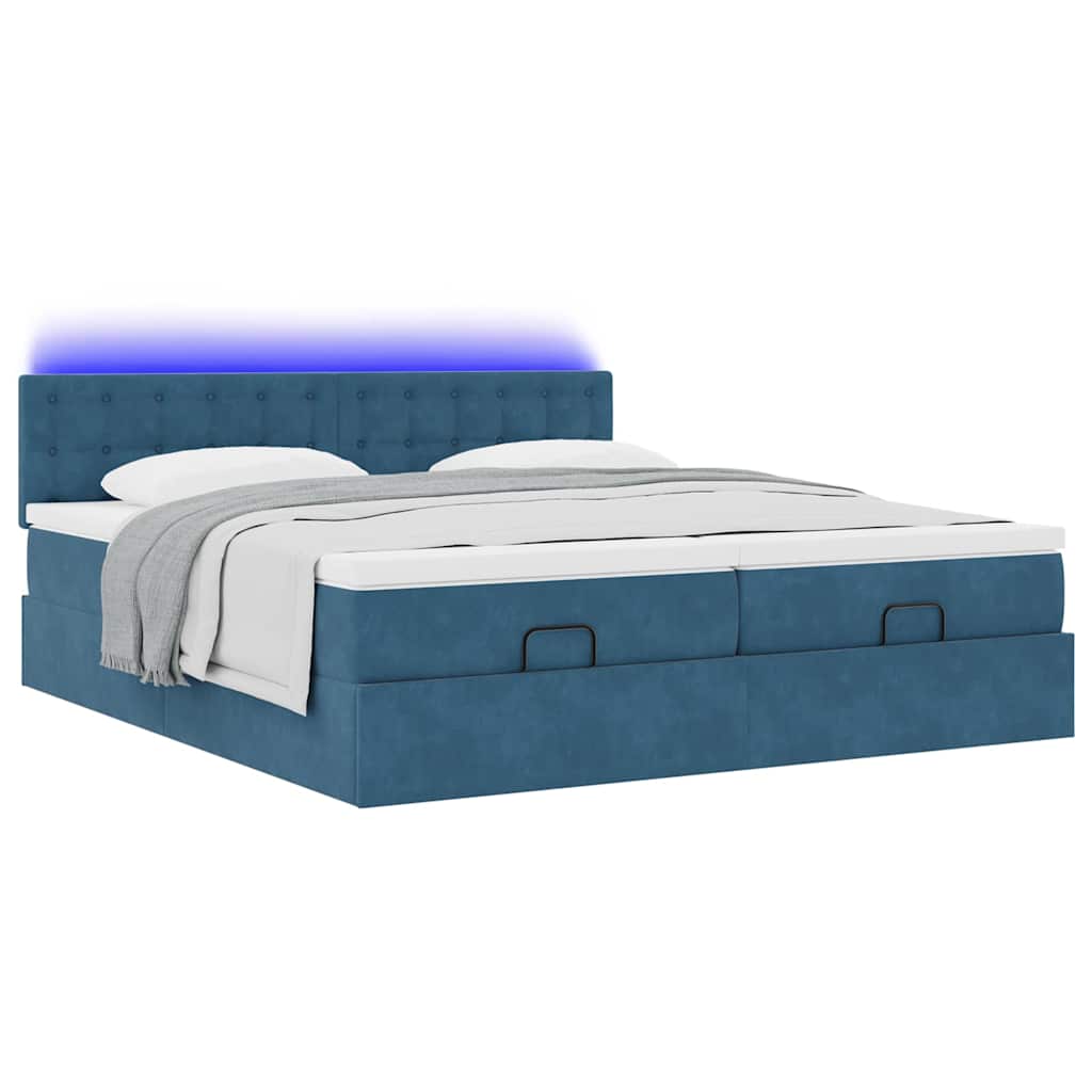 Ottoman bed met matrassen en LED's 160x200cm fluweel is nu te koop bij PeponiXL, paradijselijk wonen!