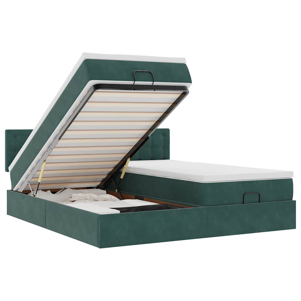 Ottoman bed met matrassen en LED's 180x200cm fluweel is nu te koop bij PeponiXL, paradijselijk wonen!