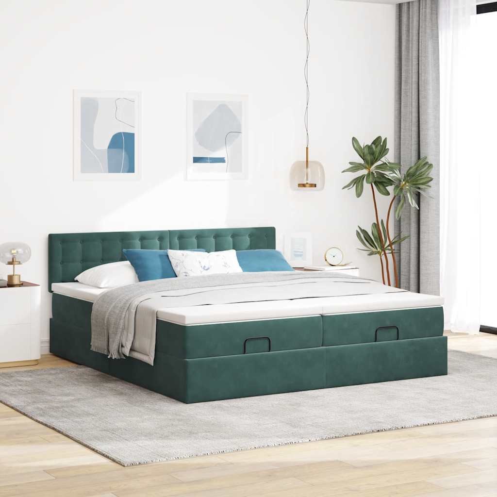 Ottoman bed met matrassen en LED's 180x200cm fluweel is nu te koop bij PeponiXL, paradijselijk wonen!
