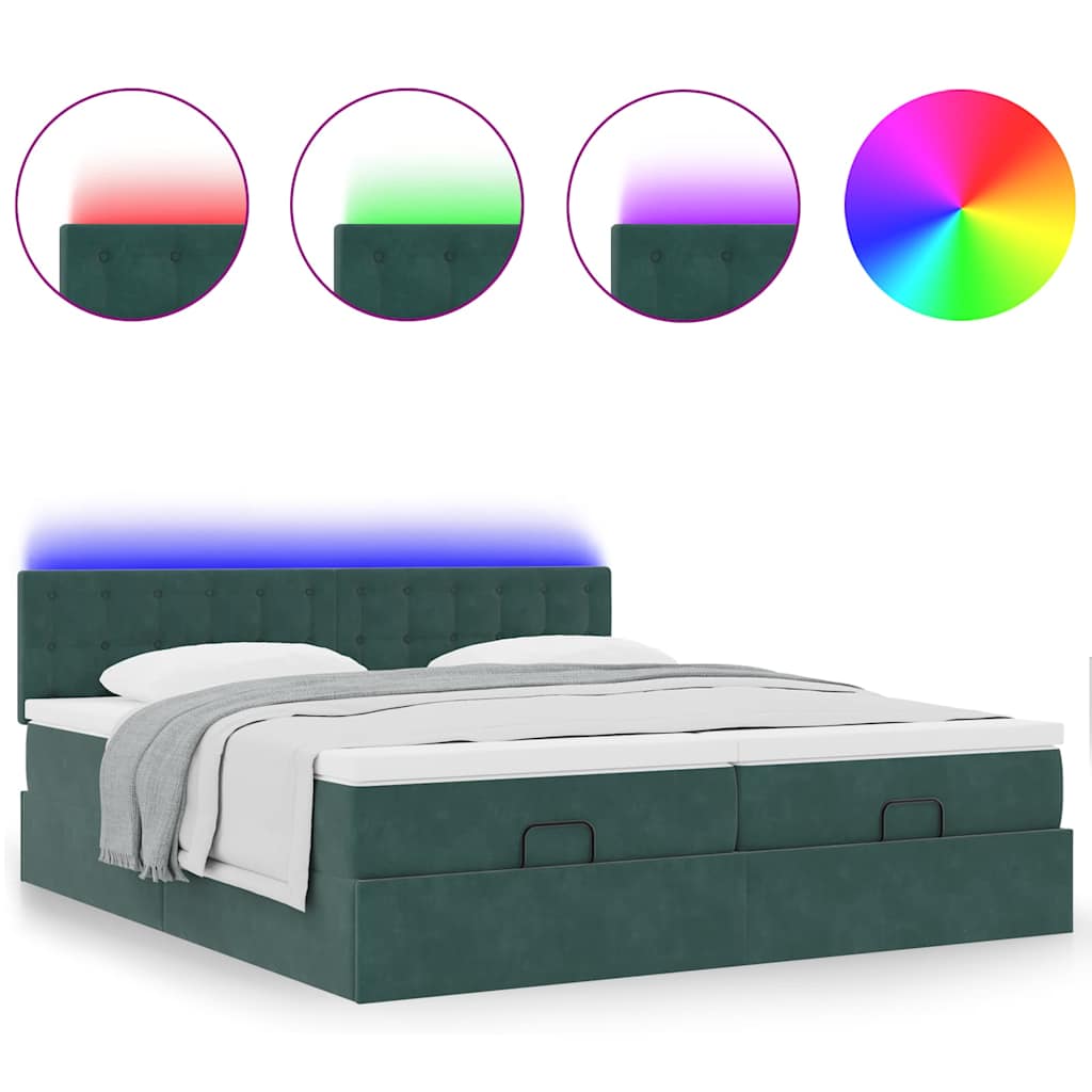 Ottoman bed met matrassen en LED's 180x200cm fluweel is nu te koop bij PeponiXL, paradijselijk wonen!