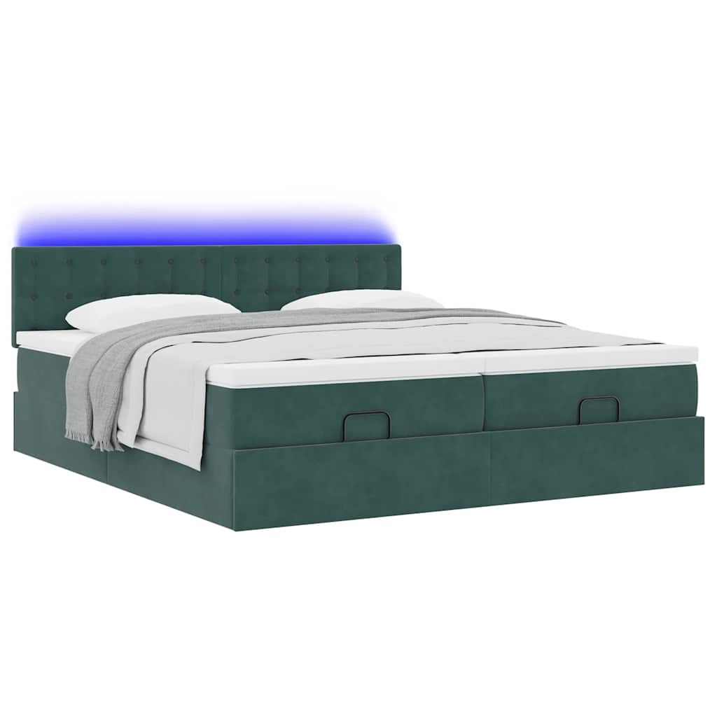 Ottoman bed met matrassen en LED's 180x200cm fluweel is nu te koop bij PeponiXL, paradijselijk wonen!