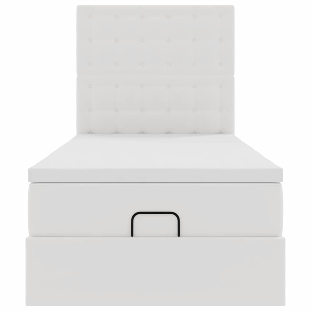 Ottomaanse bed met matras 90x200cm kunstleer wit is nu te koop bij PeponiXL, paradijselijk wonen!