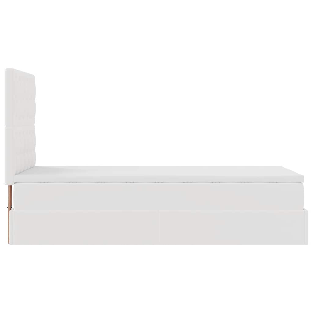Ottomaanse bed met matras 90x200cm kunstleer wit is nu te koop bij PeponiXL, paradijselijk wonen!