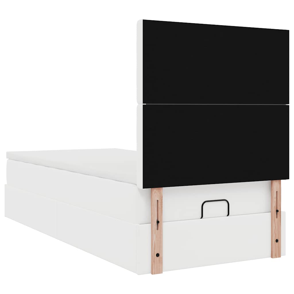 Ottomaanse bed met matras 90x200cm kunstleer wit is nu te koop bij PeponiXL, paradijselijk wonen!