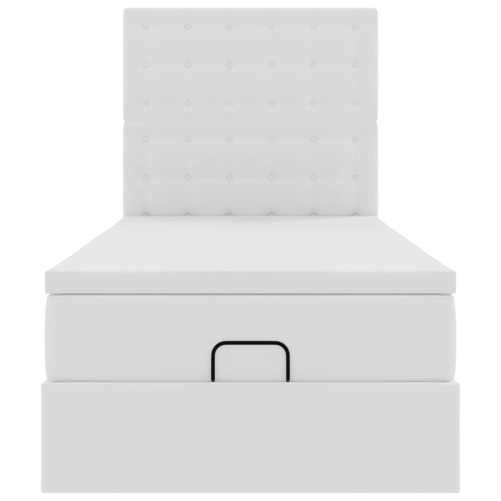 Ottomaanse bed met matras 100x200cm kunstleer wit is nu te koop bij PeponiXL, paradijselijk wonen!