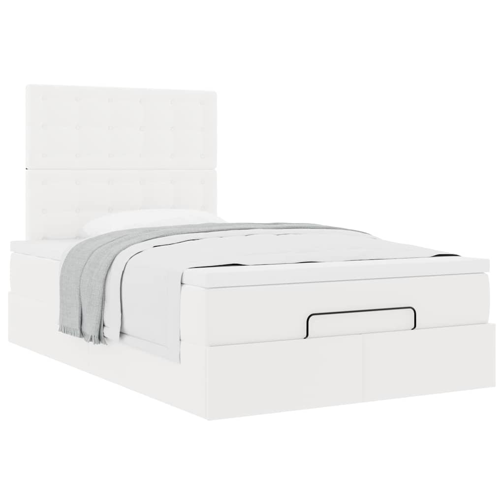 Ottoman bed met matras 120x200cm kunstleer wit is nu te koop bij PeponiXL, paradijselijk wonen!