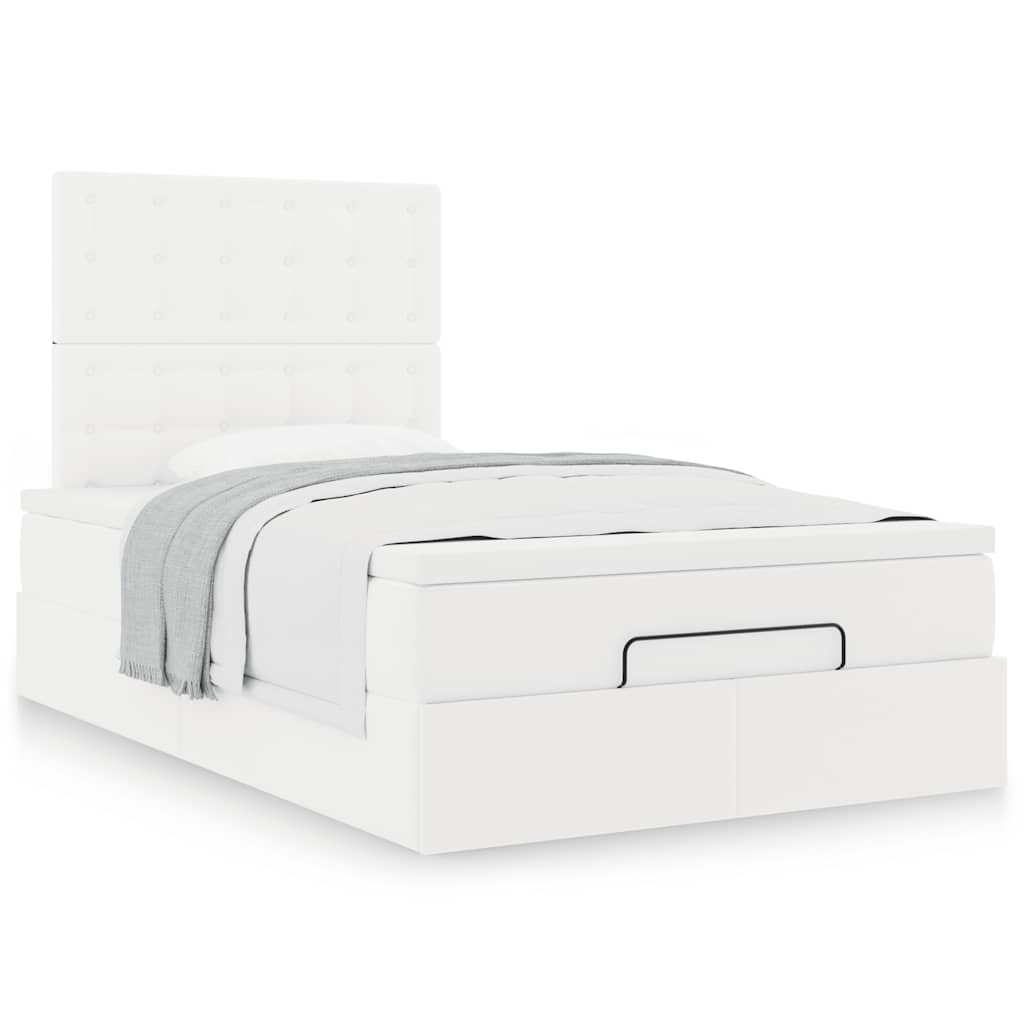 Ottoman bed met matras 120x200cm kunstleer wit is nu te koop bij PeponiXL, paradijselijk wonen!