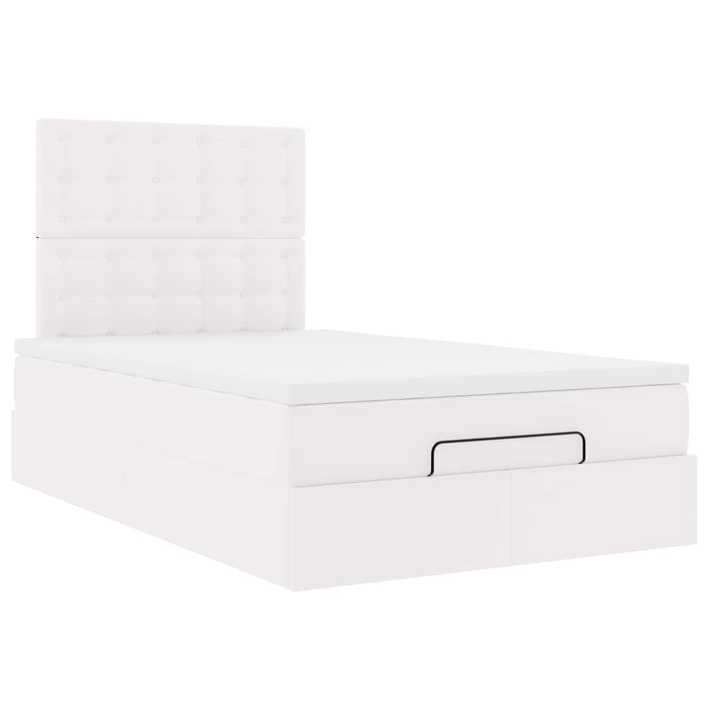 Ottoman bed met matras 120x200cm kunstleer wit is nu te koop bij PeponiXL, paradijselijk wonen!