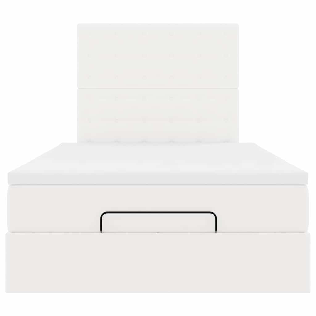 Ottoman bed met matras 120x200cm kunstleer wit is nu te koop bij PeponiXL, paradijselijk wonen!