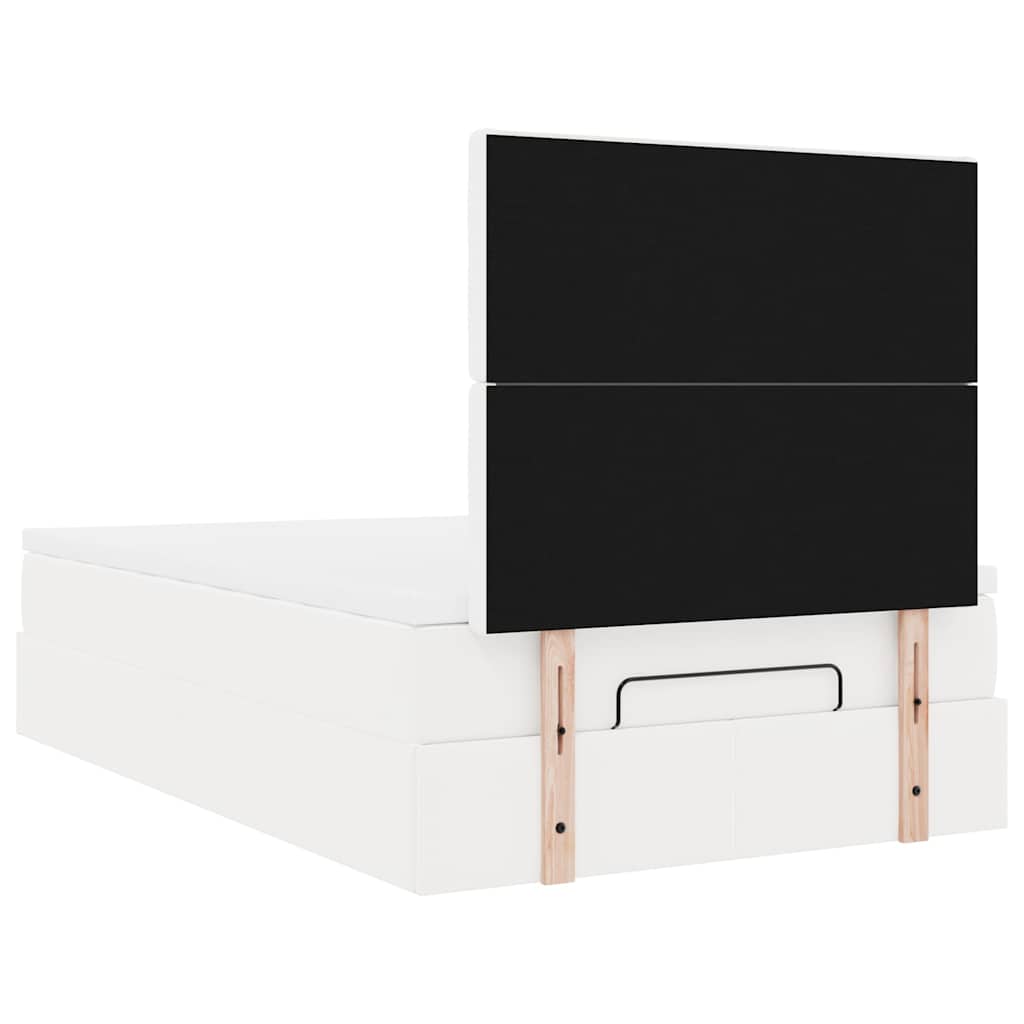 Ottoman bed met matras 120x200cm kunstleer wit is nu te koop bij PeponiXL, paradijselijk wonen!