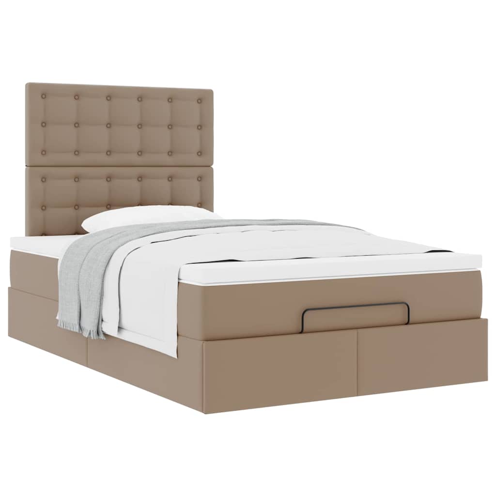 Ottoman bed met matras 120x200cm kunstleer cappuccinokleurig is nu te koop bij PeponiXL, paradijselijk wonen!