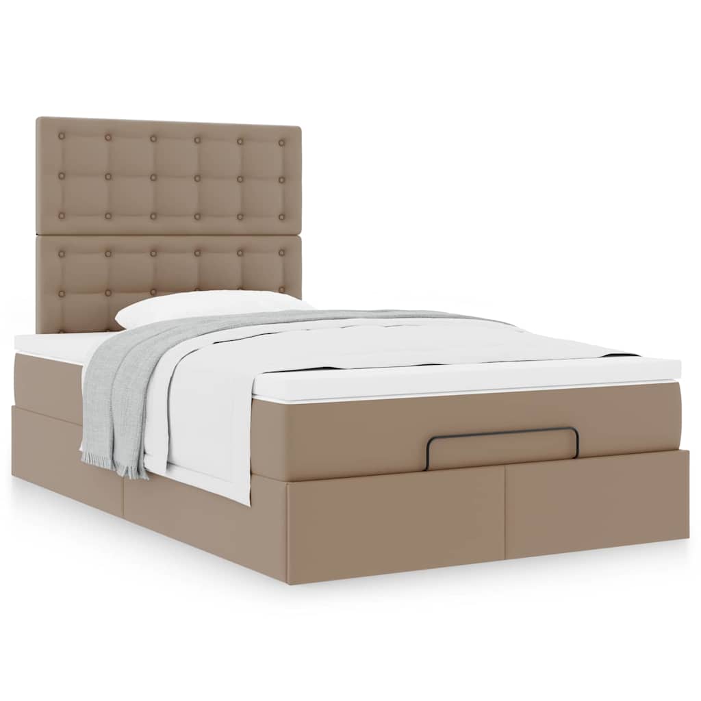Ottoman bed met matras 120x200cm kunstleer cappuccinokleurig is nu te koop bij PeponiXL, paradijselijk wonen!