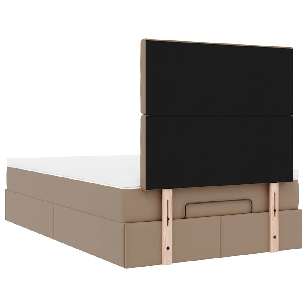 Ottoman bed met matras 120x200cm kunstleer cappuccinokleurig is nu te koop bij PeponiXL, paradijselijk wonen!