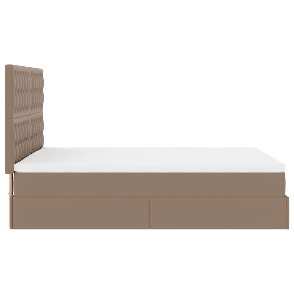 Ottoman bed met matras 140x200cm kunstleer cappuccinokleurig