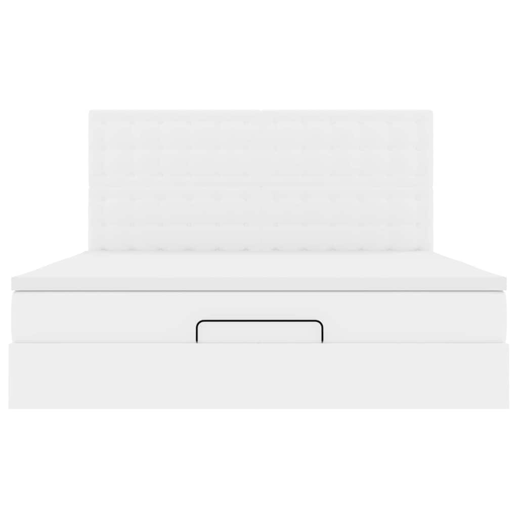Ottoman bed met matras 160x200cm kunstleer wit is nu te koop bij PeponiXL, paradijselijk wonen!