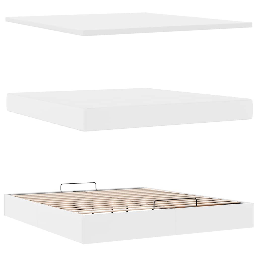 Ottoman bed met matras 160x200cm kunstleer wit is nu te koop bij PeponiXL, paradijselijk wonen!