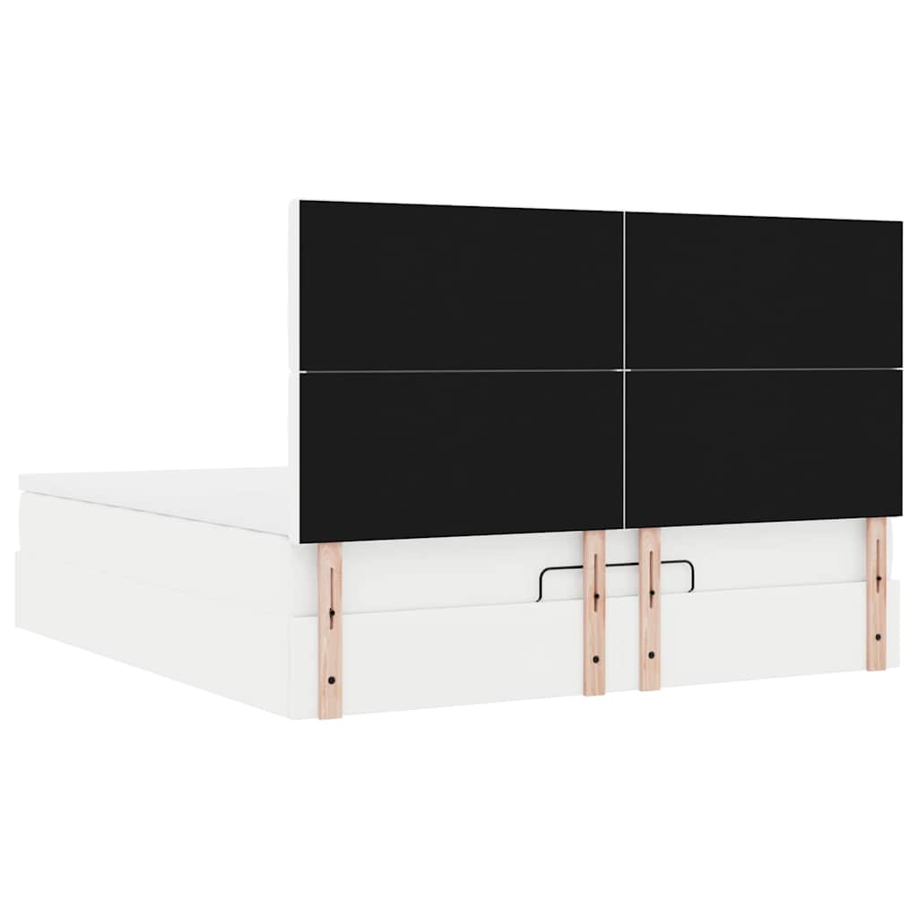Ottoman bed met matras 160x200cm kunstleer wit is nu te koop bij PeponiXL, paradijselijk wonen!