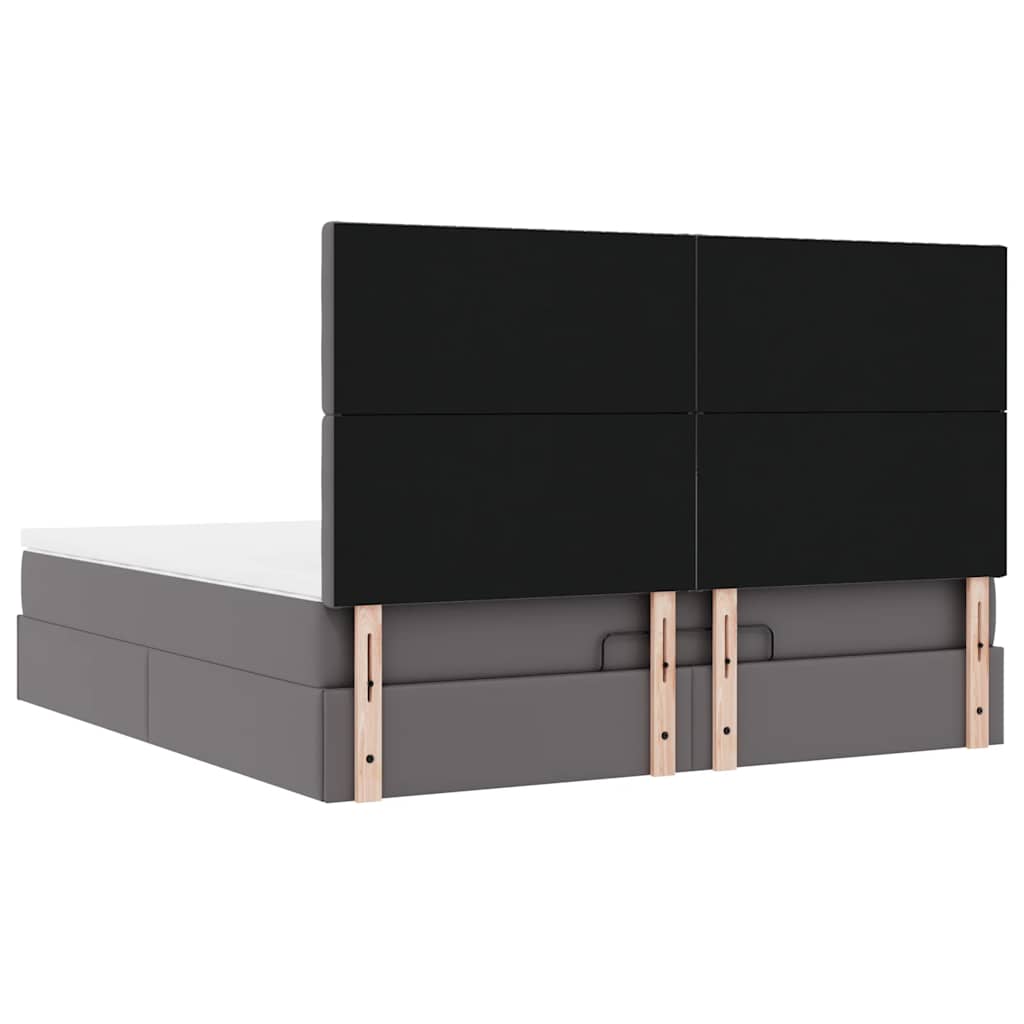 Ottoman bed met matras 160x200cm kunstleer grijs