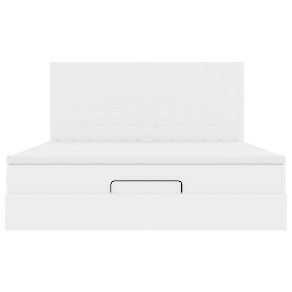 Ottoman bed met matras 180x200cm kunstleer wit is nu te koop bij PeponiXL, paradijselijk wonen!