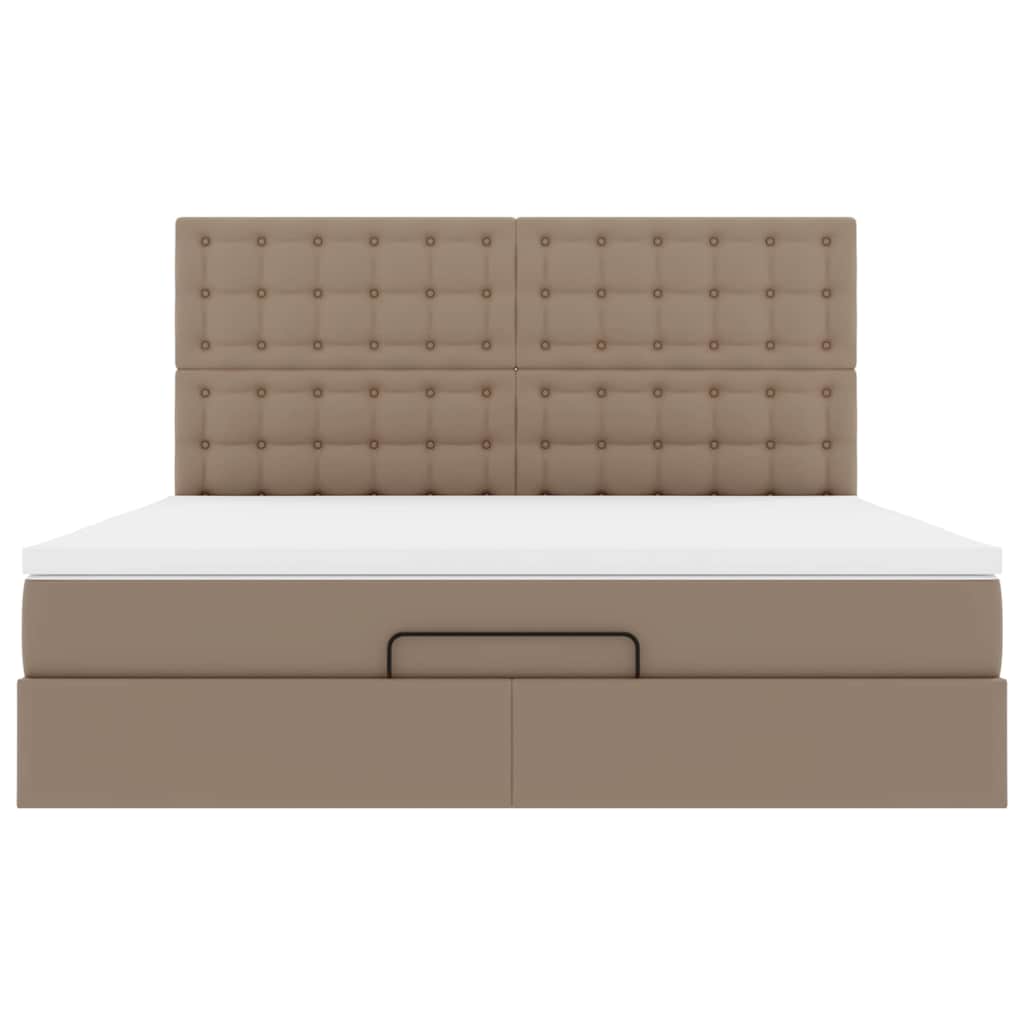 Ottoman bed met matras 180x200cm kunstleer cappuccinokleurig