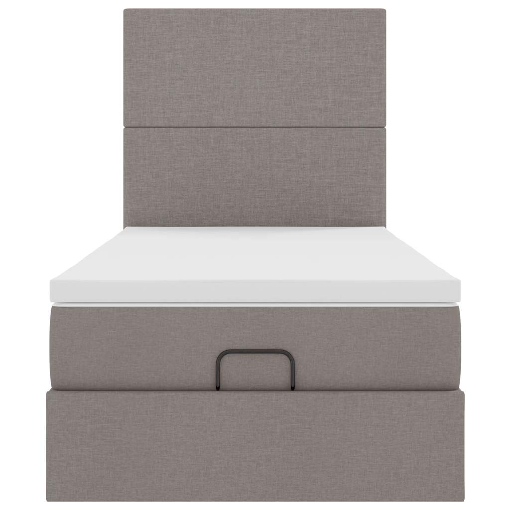 Ottoman bed met matras 90x190cm stof taupe