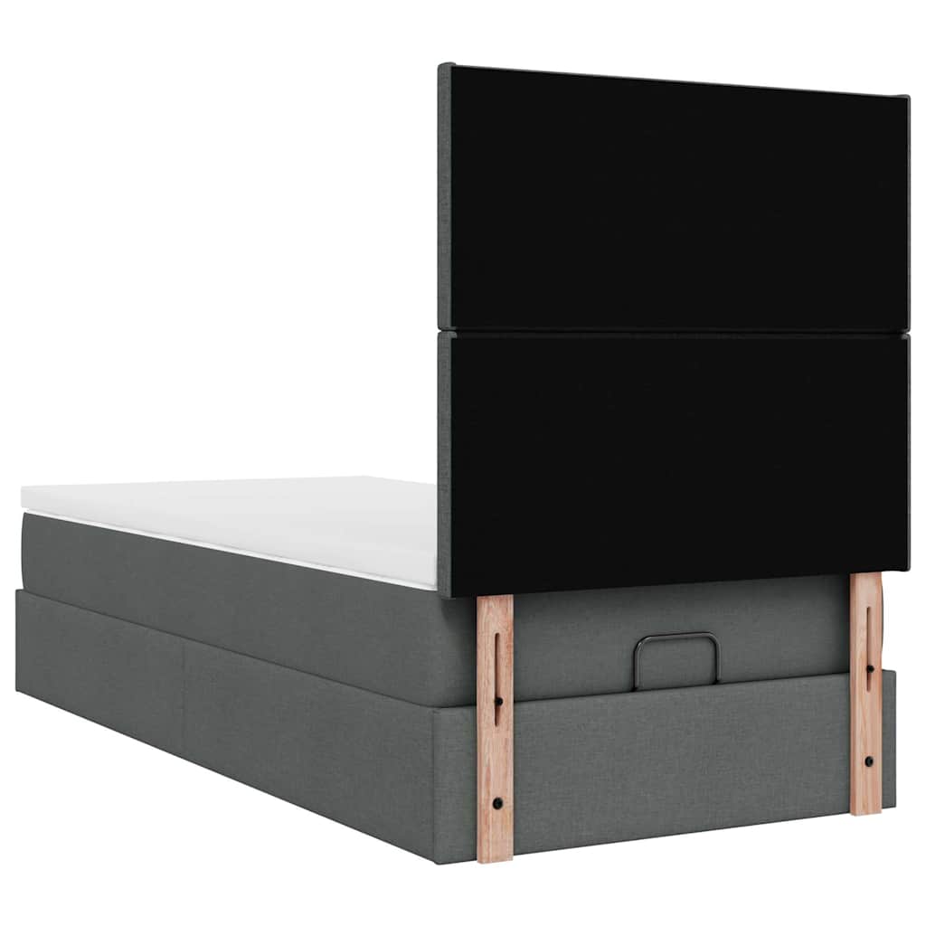 Bed met matras 90x200 cm stof donkergrijs is nu te koop bij PeponiXL, paradijselijk wonen!