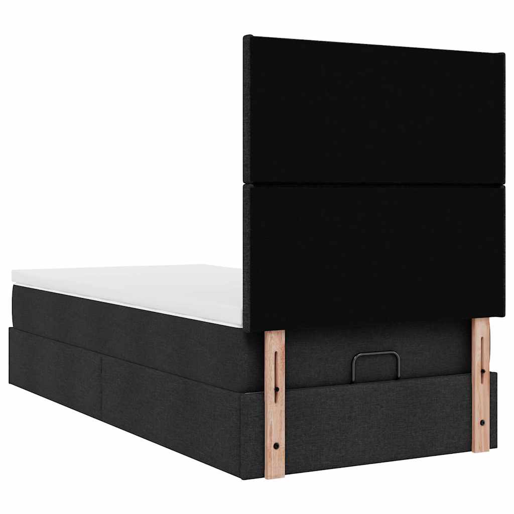 Bed met matras 90x200 cm stof zwart is nu te koop bij PeponiXL, paradijselijk wonen!