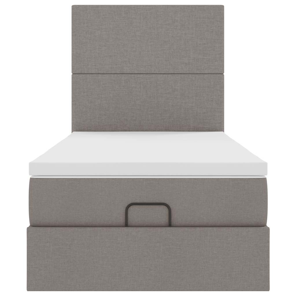 Bed met matras 100x200 cm stof taupe is nu te koop bij PeponiXL, paradijselijk wonen!