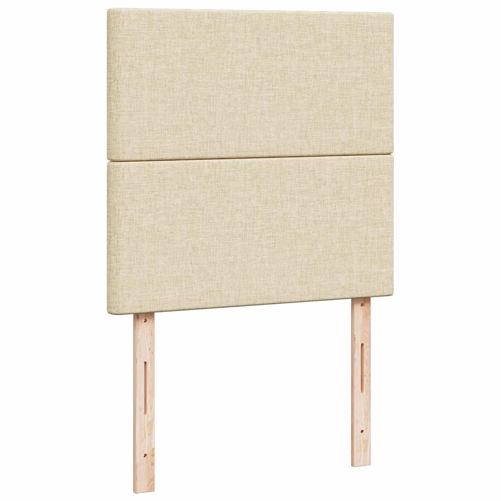 Bed met matras 100x200 cm stof crèmekleurig is nu te koop bij PeponiXL, paradijselijk wonen!