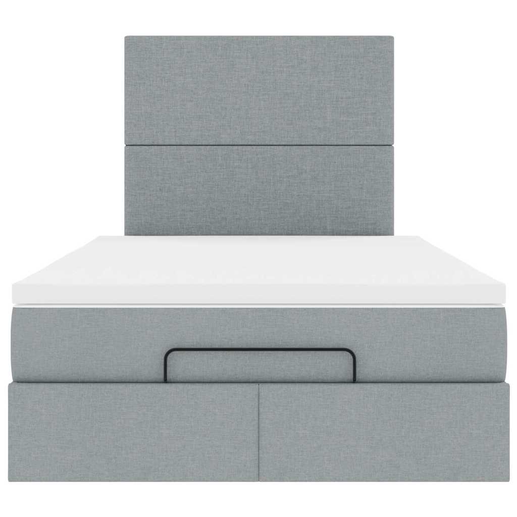 Ottoman bed met matras 120x190 cm stof lichtgrijs is nu te koop bij PeponiXL, paradijselijk wonen!